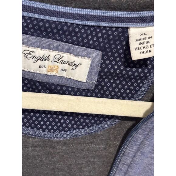English Laundry 1/4 Zip Pullover LIght Sweater Mens sz XL Blue preppy career - Picture 3 of 8